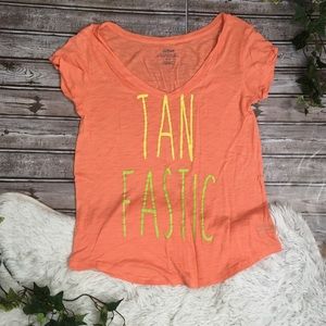 4/$20 AERIE Boyfriend Tee “Tan-Fastic” Trendy Top
